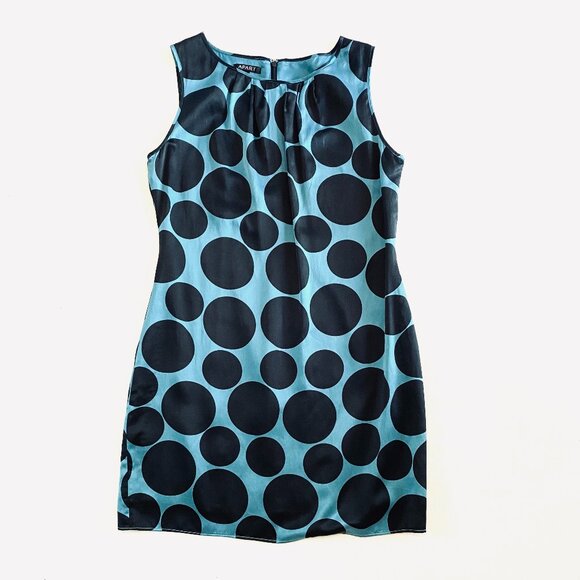 APART dress Women's 8 blue polka dot sleeveless sheath silk luxury designer - Picture 1 of 10